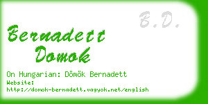 bernadett domok business card