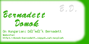 bernadett domok business card